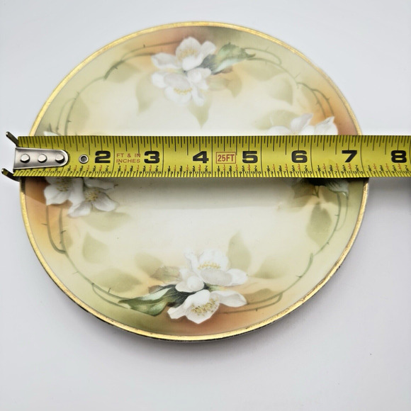 Antique RS Germany Reinhold Schlegelmilch Hand Painted Floral Gilt Plate 7" - Picture 5 of 5